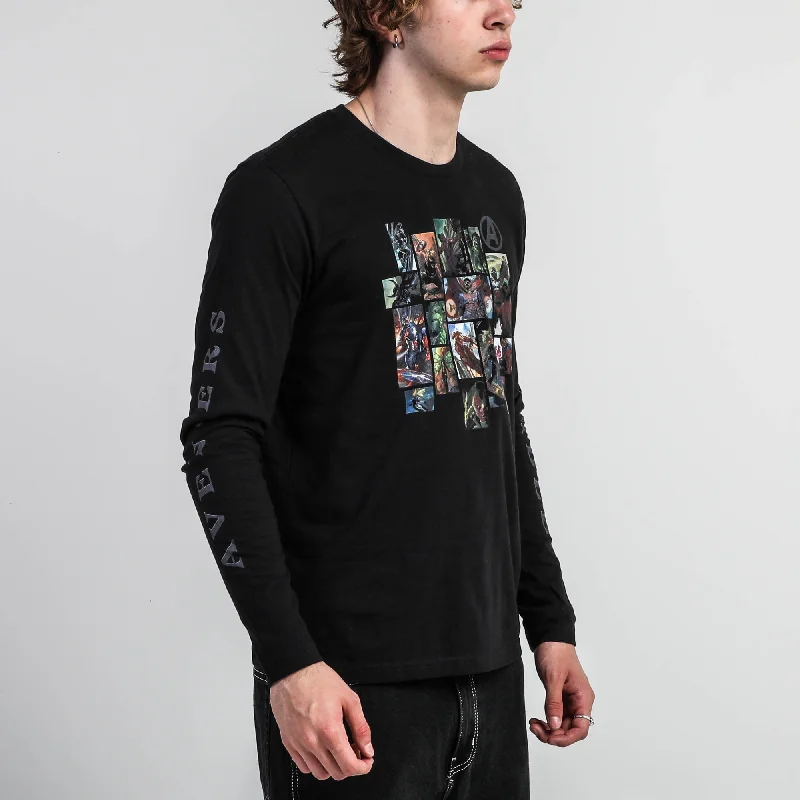 Avengers Assemble Mosaic Black Long Sleeve