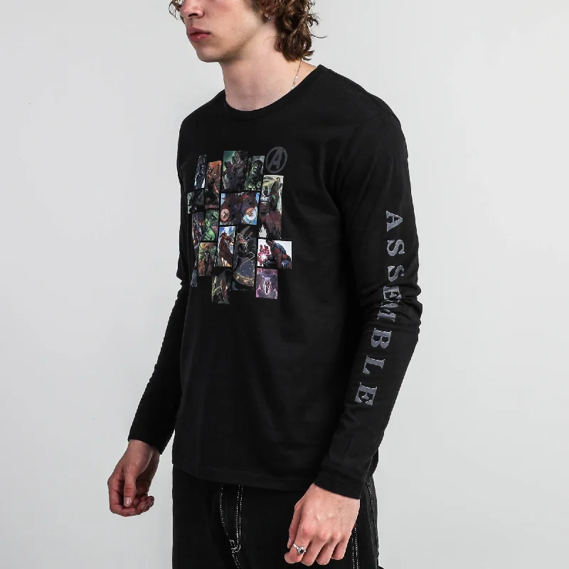 Avengers Assemble Mosaic Black Long Sleeve