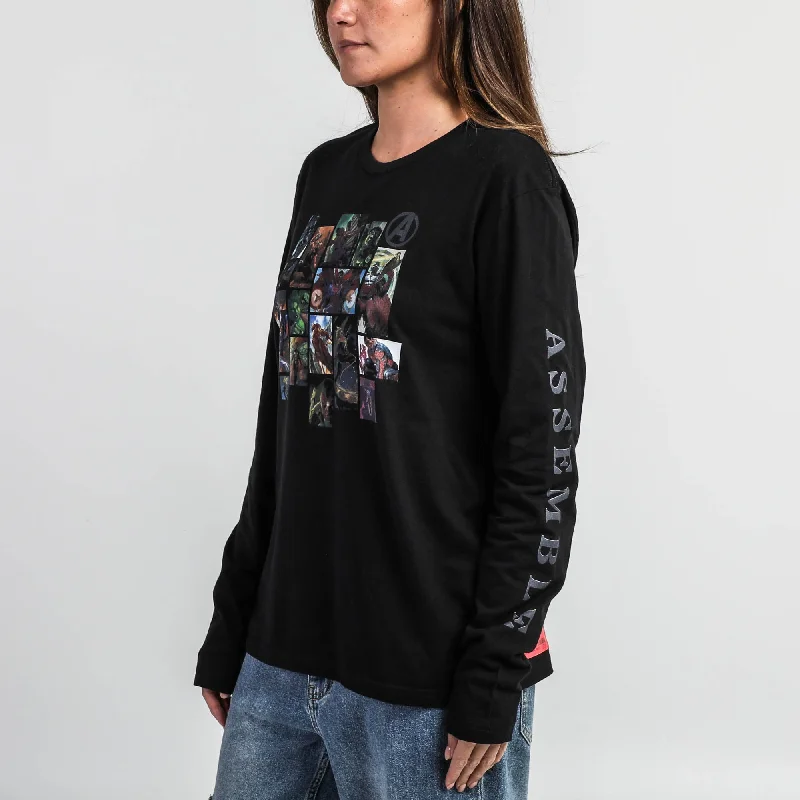 Avengers Assemble Mosaic Black Long Sleeve