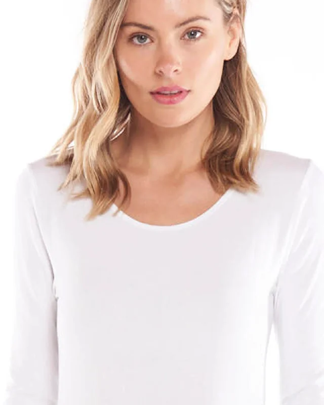 BETTY BASICS KELLI LONG SLEEVE TOP WHITE