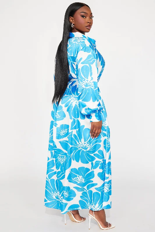 Day In Santorini Maxi Dress - Blue/combo