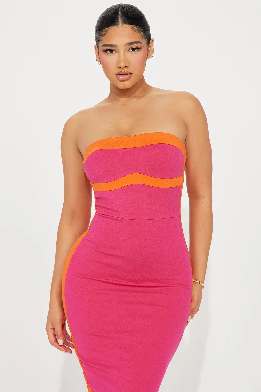 Easy Breezy Maxi Dress - Hot Pink/combo