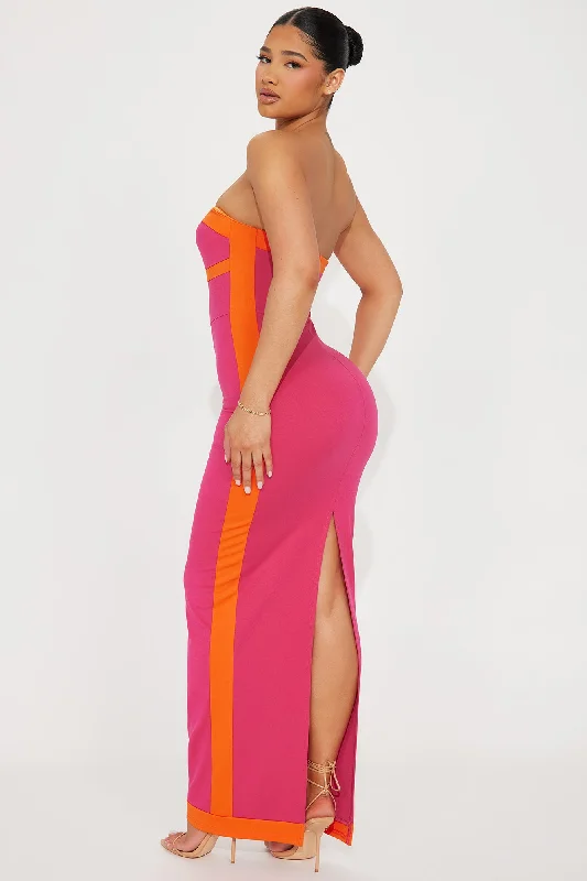 Easy Breezy Maxi Dress - Hot Pink/combo