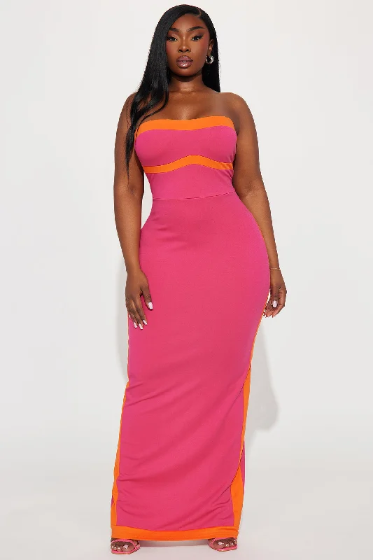 Easy Breezy Maxi Dress - Hot Pink/combo