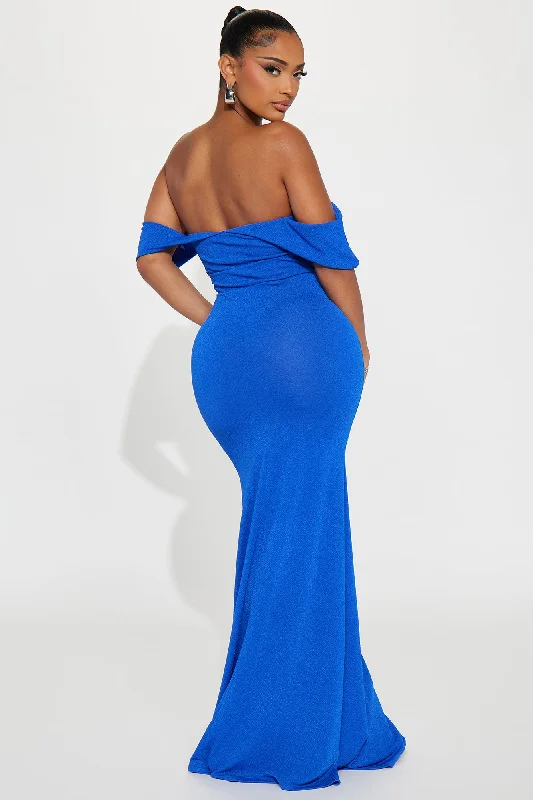 Eleganza Off Shoulder Gown - Royal