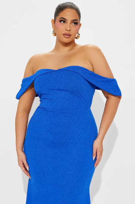 Eleganza Off Shoulder Gown - Royal