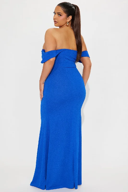 Eleganza Off Shoulder Gown - Royal