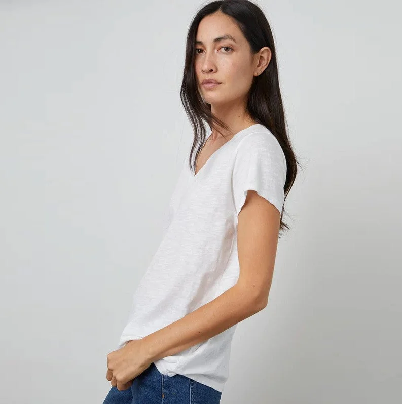 Jilian Velvet Originals Short Sleeve Top (White)