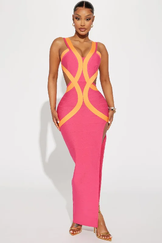 Jocie Bandage Maxi Dress - Pink/combo