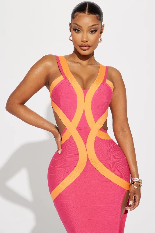 Jocie Bandage Maxi Dress - Pink/combo