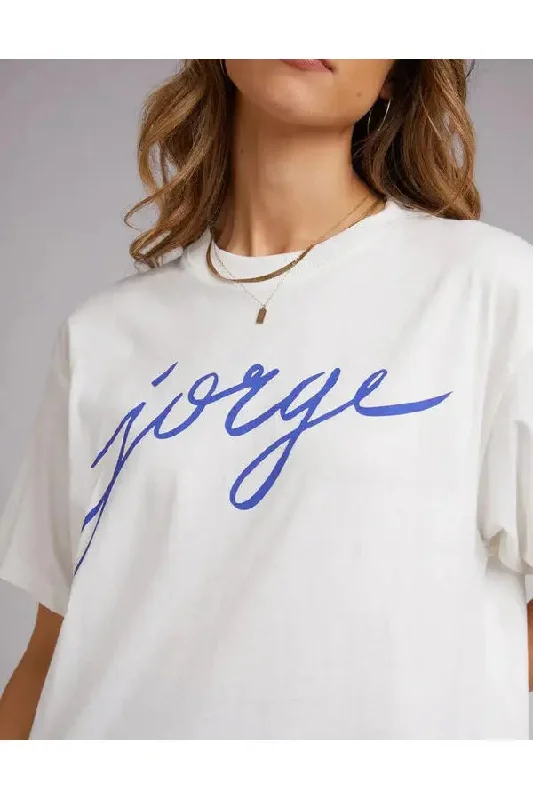 JORGE SCRIPT TEE VINTAGE WHITE