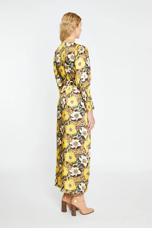 Psychedelic Multi-Floral Wrap Maxi-Dress