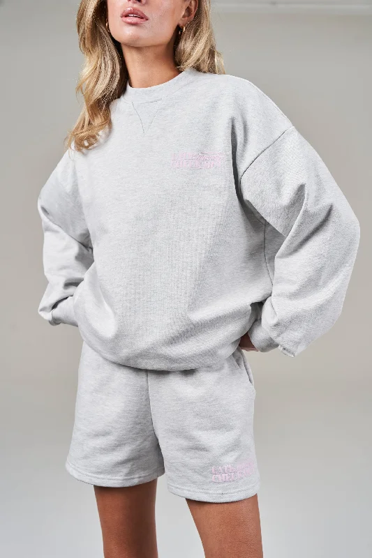 LATE CHECKOUT SWEATSHIRT - GREY MARL