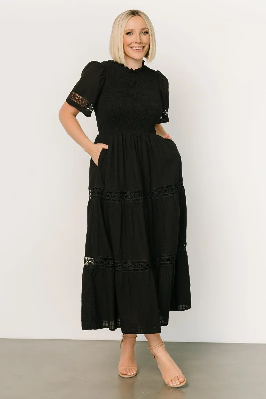 Loveland Geo Lace Maxi Dress | Black