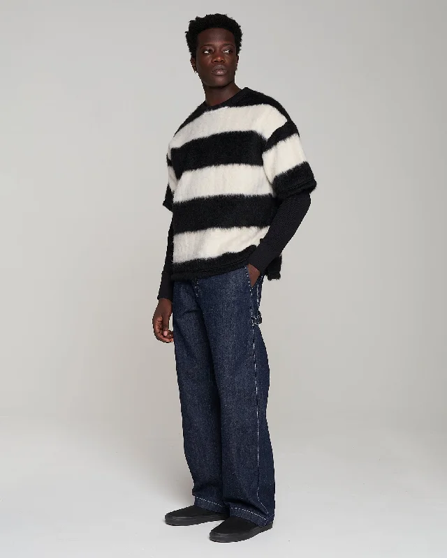 Big T Mohair Stripes Black/White