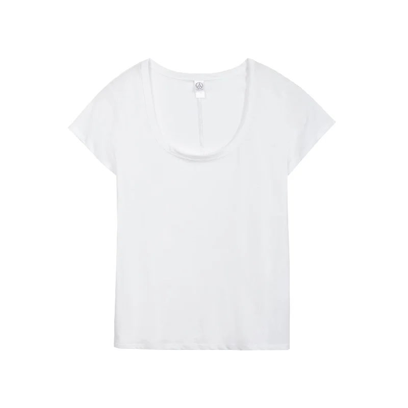 Organic Cotton Scoop T-Shirt (White)