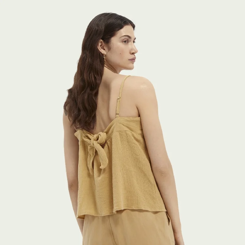 Crepe Organic Cotton Tank Top (Straw)