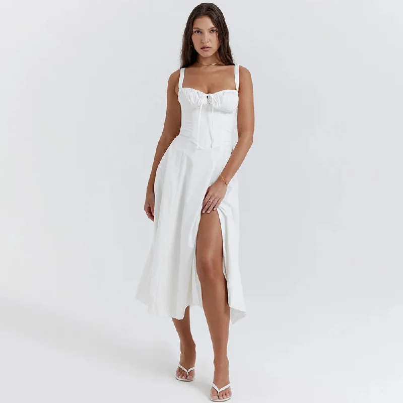 Sexy Long Dress Women Summer Holiday Bandage Party Split Maxi Dress