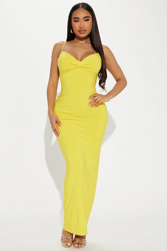 Something Special Backless Maxi Dress - Yellow