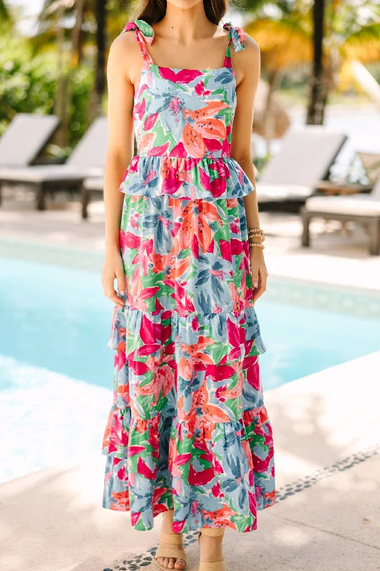 Want It All Blue Floral Maxi Dress