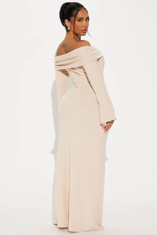 Warm Embrace Sweater Maxi Dress - Beige