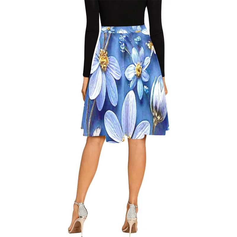 Women's Pleated Midi Skirt (Model D15)