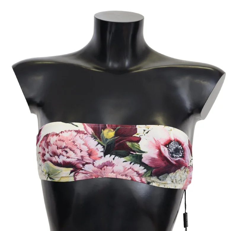 Dolce & Gabbana Multicolor Floral Bikini Top - Elegant Summer Wear Backless bikini top, Sexy, Trendy, Fashionable Dolce & Gabbana Multicolor Floral Bikini Top - Elegant Summer Wear Backless bikini top, Sexy, Trendy, Fashionable