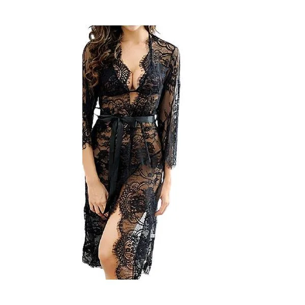Women's Sexy Transparent lace Robe Lingerie with Bikini Beach bikini, Comfortable, Stylish, Summer Women's Sexy Transparent lace Robe Lingerie with Bikini Beach bikini, Comfortable, Stylish, Summer