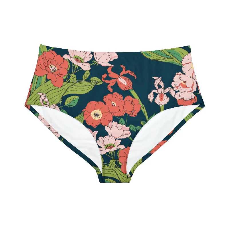 Women's High-Waist Bikini Bottom, Seychelles Floral Adjustable bikini, Custom fit, Comfortable, Sexy Women's High-Waist Bikini Bottom, Seychelles Floral Adjustable bikini, Custom fit, Comfortable, Sexy